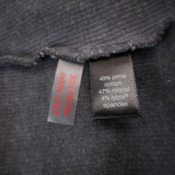 Peruvian Connection Women's L Ribbed Tank Top Pima Cotton Modal Blend Charcoal - Picture 7 of 10